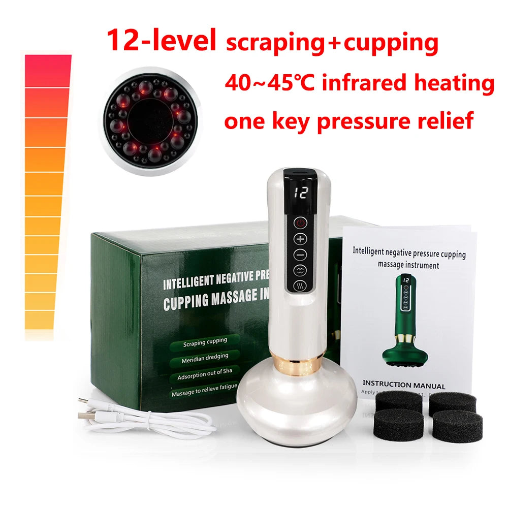 Chinese Electric Suction Vacuum Cupping Anti Cellulite Beauty Massager Glass Jars Anti Cellulite Cupping Vacuum Slimming Guasha