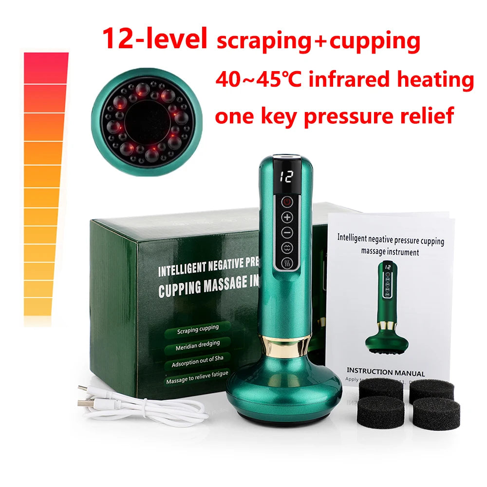 Chinese Electric Suction Vacuum Cupping Anti Cellulite Beauty Massager Glass Jars Anti Cellulite Cupping Vacuum Slimming Guasha