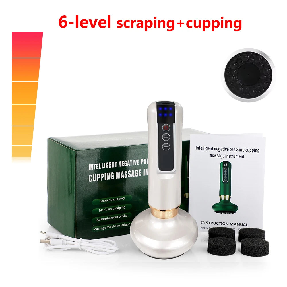 Chinese Electric Suction Vacuum Cupping Anti Cellulite Beauty Massager Glass Jars Anti Cellulite Cupping Vacuum Slimming Guasha