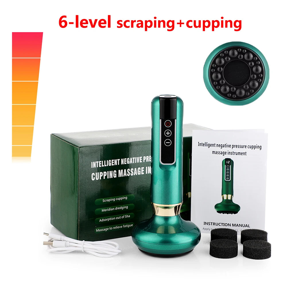 Chinese Electric Suction Vacuum Cupping Anti Cellulite Beauty Massager Glass Jars Anti Cellulite Cupping Vacuum Slimming Guasha