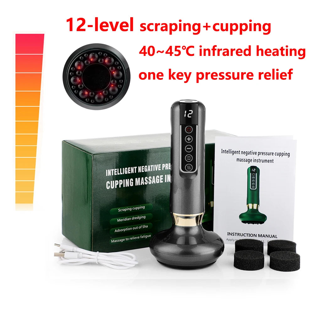 Chinese Electric Suction Vacuum Cupping Anti Cellulite Beauty Massager Glass Jars Anti Cellulite Cupping Vacuum Slimming Guasha