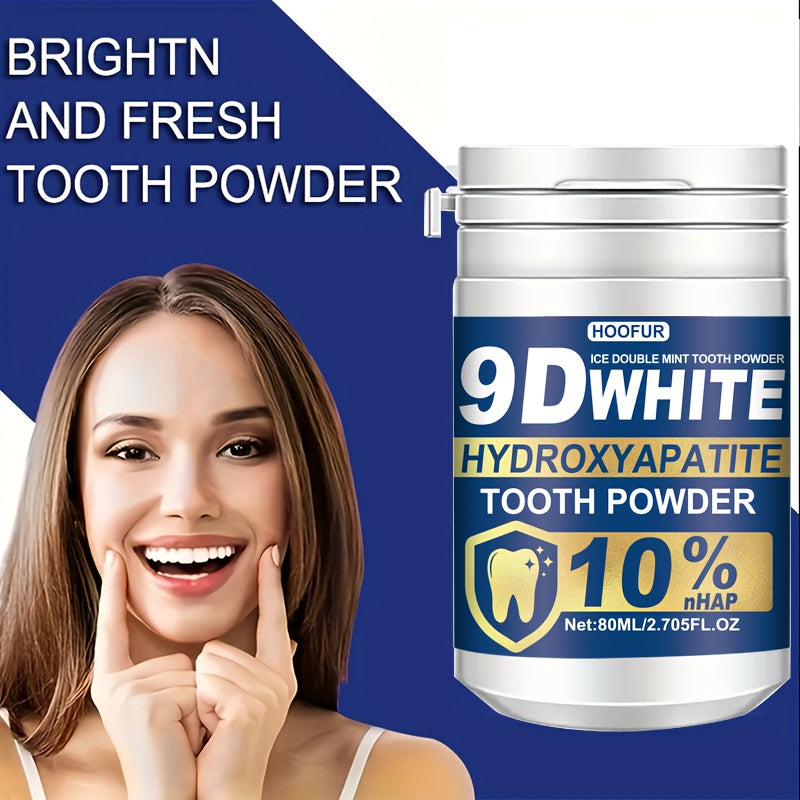 HOOFUR 9D White Remineralizing Hydroxyapatite Tooth Powder - Deep Cleaning & Fresh Breath, Natural Dental Care for Women & Men, Daily Use Toothpaste Alternative, Hydroxyapatite Tooth Paste, Teeth Product, Tooth, Teeth
