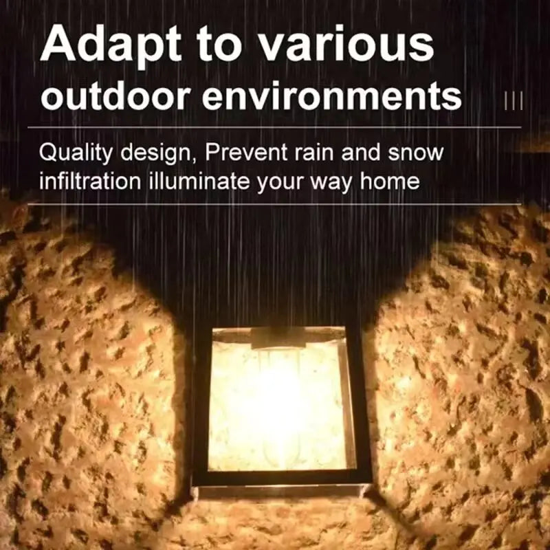 Powerful Solar Wall Light Outdoor Waterproof LED Lamp House Garden Fence Decoration Light Sensor Solar Energy Wall Lantern LED