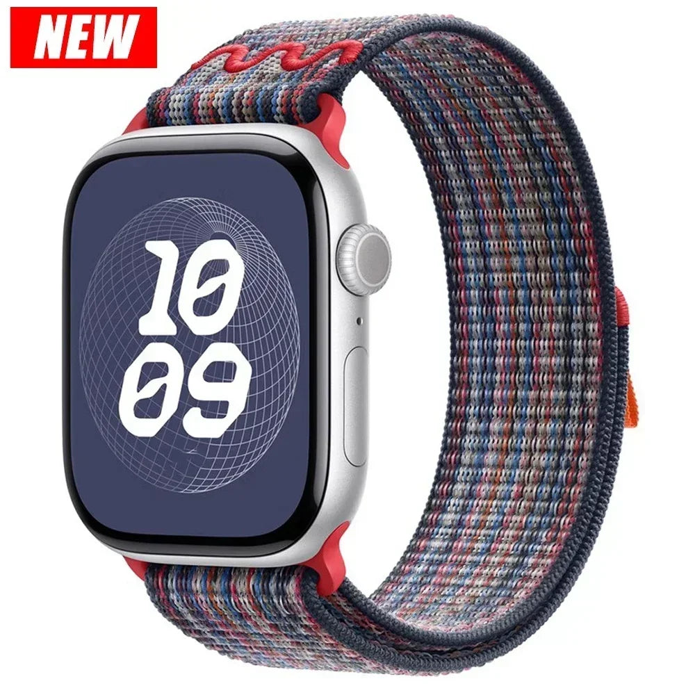 for Apple Watch Band 49mm 45mm 44mm 46mm  41mm 42mm Nylon Sport Loop Bracelet iWatch 11 10 9 8 7 6 5 4 3 se Ultra 2 3 Straps
