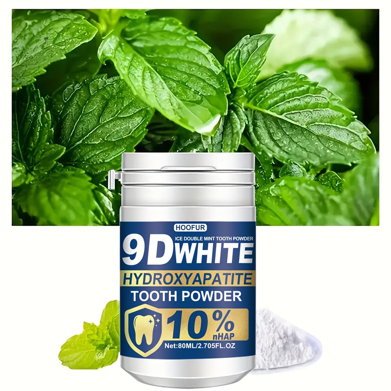 HOOFUR 9D White Remineralizing Hydroxyapatite Tooth Powder - Deep Cleaning & Fresh Breath, Natural Dental Care for Women & Men, Daily Use Toothpaste Alternative, Hydroxyapatite Tooth Paste, Teeth Product, Tooth, Teeth